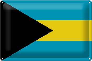 Signe en étain drapeau Bahamas 30x20cm drapeau des Bahamas 1
