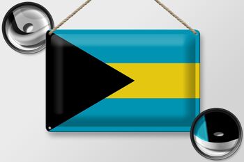 Signe en étain drapeau Bahamas 30x20cm drapeau des Bahamas 2