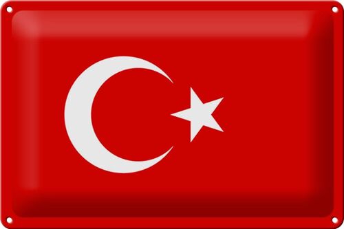 Blechschild Flagge Türkei 30x20cm Flag of Turkey