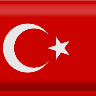 Targa in metallo Bandiera Türkiye 30x20 cm Bandiera della Turchia