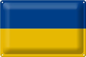 Signe en étain drapeau Ukraine 30x20cm drapeau de l'ukraine 1