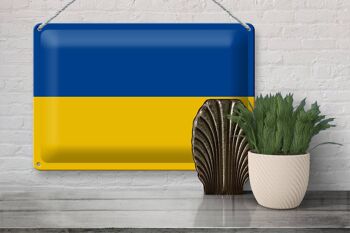 Signe en étain drapeau Ukraine 30x20cm drapeau de l'ukraine 3