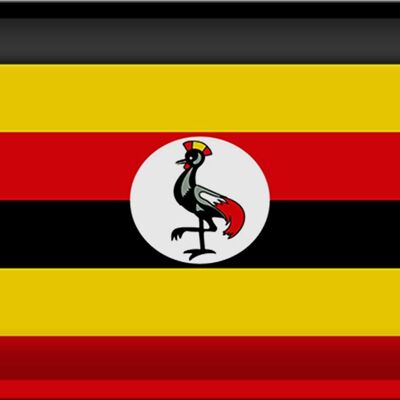 Cartel de chapa Bandera de Uganda 30x20cm Bandera de Uganda