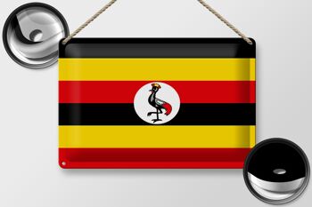 Signe en étain drapeau ougandais 30x20cm drapeau de l'ouganda 2