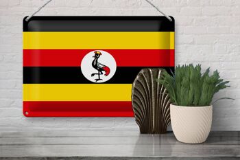 Signe en étain drapeau ougandais 30x20cm drapeau de l'ouganda 3