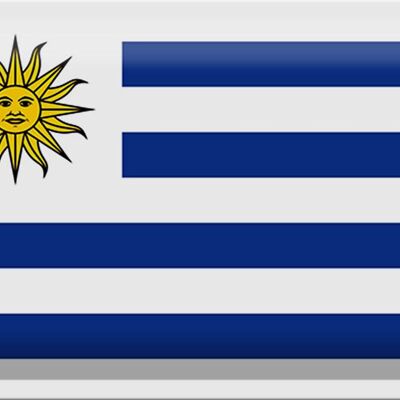 Signe en étain drapeau Uruguay 30x20cm drapeau de l'Uruguay