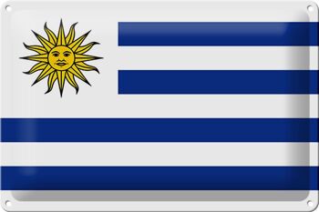 Signe en étain drapeau Uruguay 30x20cm drapeau de l'Uruguay 1