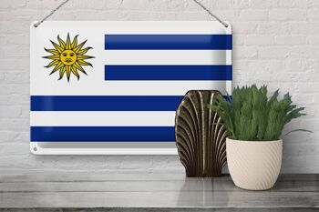 Signe en étain drapeau Uruguay 30x20cm drapeau de l'Uruguay 3