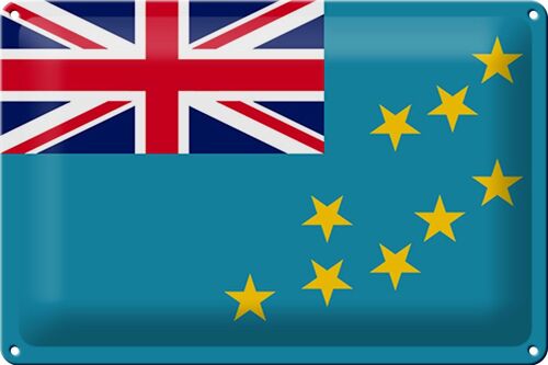 Blechschild Flagge Tuvalu 30x20cm Flag of Tuvalu