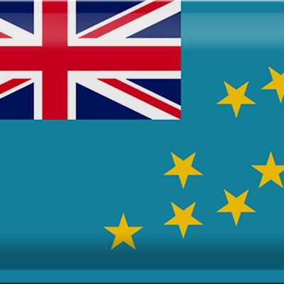 Blechschild Flagge Tuvalu 30x20cm Flag of Tuvalu