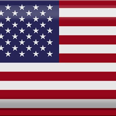 Targa in metallo Bandiera Stati Uniti 30x20 cm Stati Uniti