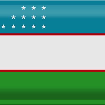 Targa in metallo Bandiera Uzbekistan 30x20 cm Bandiera dell'Uzbekistan