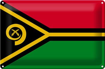 Signe en étain drapeau Vanuatu 30x20cm drapeau du Vanuatu 1