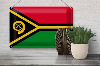Signe en étain drapeau Vanuatu 30x20cm drapeau du Vanuatu 3
