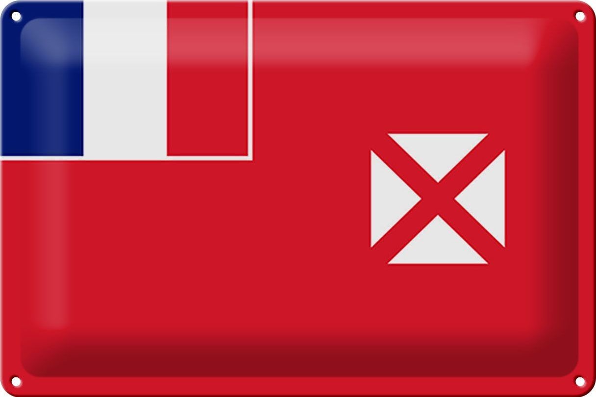 Panneau en tôle drapeau Wallis et Futuna 30x20cm Drapeau de Wallis