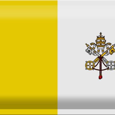 Targa in metallo Bandiera Città del Vaticano 30x20cm Bandiera Città del Vaticano