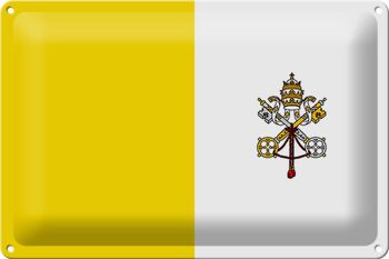 Drapeau en étain de la Cité du Vatican, 30x20cm, drapeau de la Cité du Vatican 1