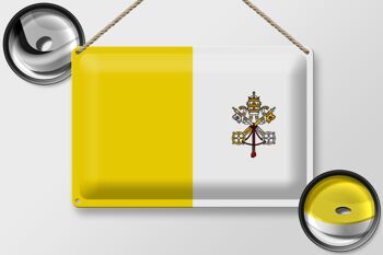 Drapeau en étain de la Cité du Vatican, 30x20cm, drapeau de la Cité du Vatican 2