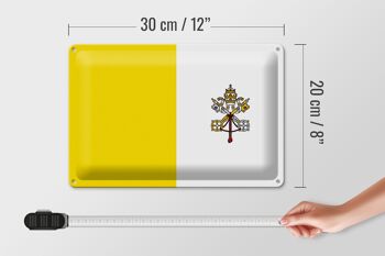 Drapeau en étain de la Cité du Vatican, 30x20cm, drapeau de la Cité du Vatican 4