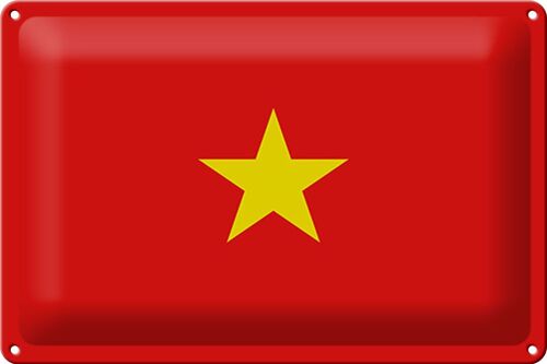 Blechschild Flagge Vietnam 30x20cm Flag of Vietnam