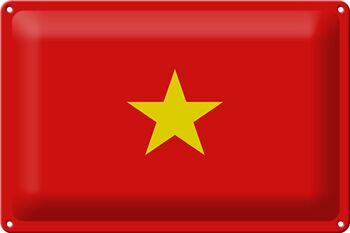 Signe en étain drapeau Vietnam 30x20cm drapeau du Vietnam 1