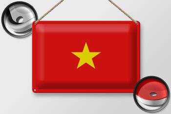 Signe en étain drapeau Vietnam 30x20cm drapeau du Vietnam 2