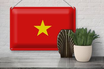 Signe en étain drapeau Vietnam 30x20cm drapeau du Vietnam 3