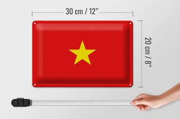 Signe en étain drapeau Vietnam 30x20cm drapeau du Vietnam 4