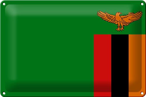 Blechschild Flagge Sambia 30x20cm Flag of Zambia