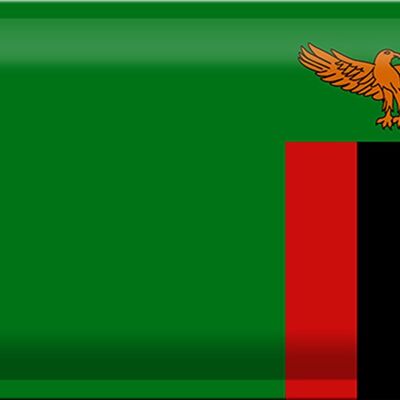 Cartel de chapa Bandera de Zambia 30x20cm Bandera de Zambia