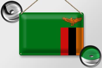 Drapeau en étain de la Zambie, 30x20cm, drapeau de la Zambie 2