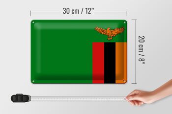 Drapeau en étain de la Zambie, 30x20cm, drapeau de la Zambie 4