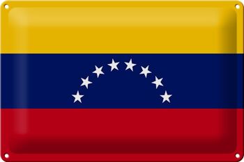 Signe en étain drapeau du Venezuela 30x20cm drapeau du Venezuela 1