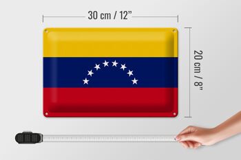 Signe en étain drapeau du Venezuela 30x20cm drapeau du Venezuela 4