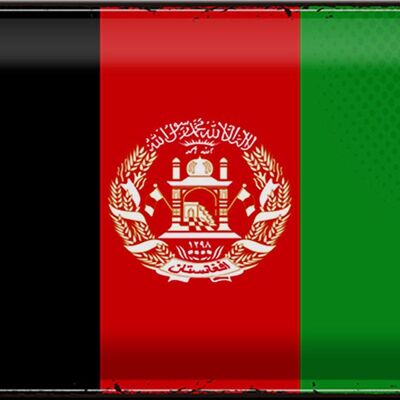 Cartel de chapa con bandera de Afganistán, 30x20cm, Retro, Afganistán