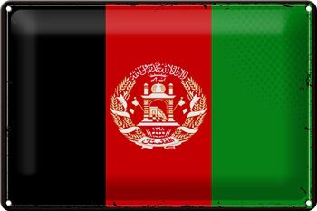 Signe en étain drapeau Afghanistan 30x20cm rétro Afghanistan 1