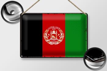 Signe en étain drapeau Afghanistan 30x20cm rétro Afghanistan 2