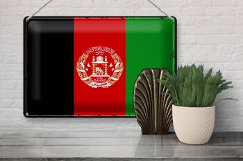Signe en étain drapeau Afghanistan 30x20cm rétro Afghanistan 3