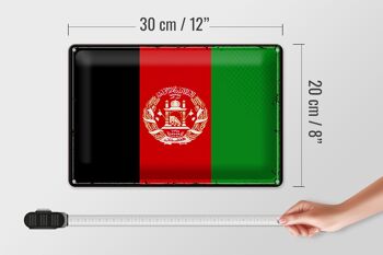 Signe en étain drapeau Afghanistan 30x20cm rétro Afghanistan 4
