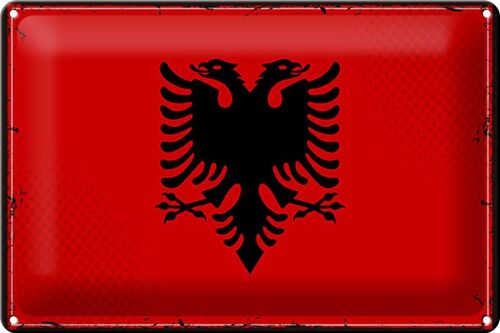 Blechschild Flagge Albanien 30x20cm Retro Flag Albania