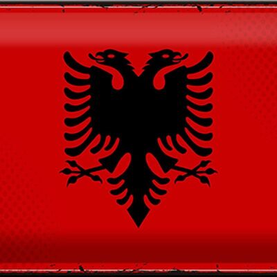 Cartel de chapa Bandera de Albania 30x20cm Bandera Retro Albania