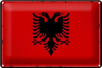 Drapeau en étain de l'albanie, 30x20cm, drapeau rétro de l'albanie 1