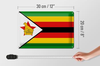 Signe en étain drapeau du Zimbabwe 30x20cm drapeau du Zimbabwe 4