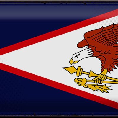 Blechschild Flagge 30x20cm Retro Flag of American Samoa