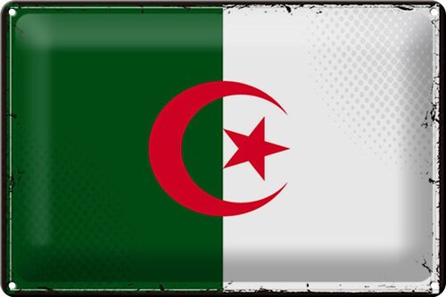 Blechschild Flagge Algerien 30x20cm Retro Flag Algeria