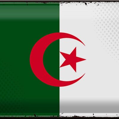 Cartel de chapa Bandera de Argelia, 30x20cm, bandera Retro de Argelia