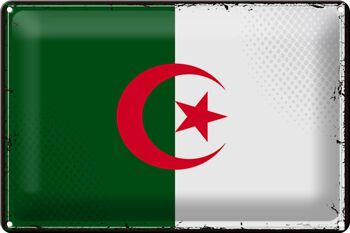 Signe en étain drapeau Algérie 30x20cm drapeau rétro Algérie 1