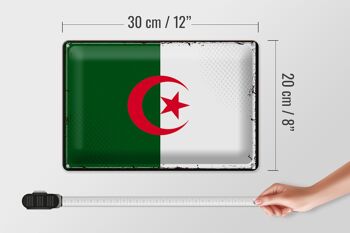 Signe en étain drapeau Algérie 30x20cm drapeau rétro Algérie 4