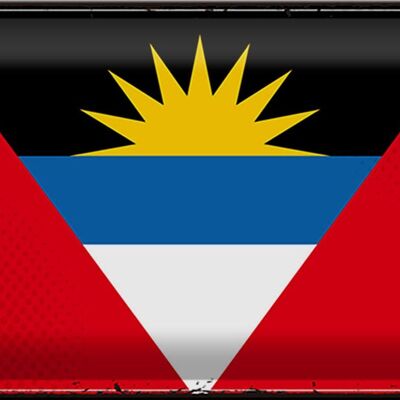 Drapeau en étain Antigua-et-Barbuda, 30x20cm, drapeau rétro