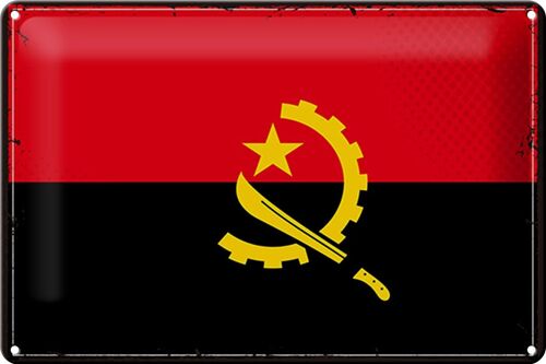 Blechschild Flagge Angola 30x20cm Retro Flag of Angola